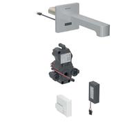 Geberit Brenta - Válvula electrónica para lavabo empotrada, para agua fría, alimentación por batería, fácil de limpiar, acero inoxidable cepillado 116.293.SN.1