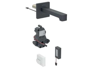 Geberit Brenta - Válvula electrónica para lavabo empotrada, para agua fría, alimentación por batería, fácil de limpiar, negro mate 116.273.14.1