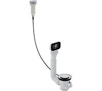 Geberit - Conexión de desagüe y rebosadero de fregadero, con control giratorio G 1 1/2, cromo brillante 152.929.20.1