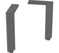 Geberit conjunto de pies, 2 piezas, ajustable en altura, 22,5 - 23,3 cm, 502.330.16.1, Color: Negro / recubrimiento en polvo mate