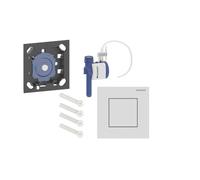 Control de descarga de urinario Geberit tipo 40, con accionamiento neumático de descarga, placas de accionamiento, cuadradas, acero inoxidable, 116.217.JT.1, Color: Blanco Mate
