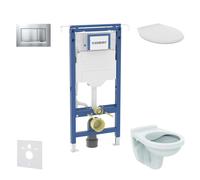 Geberit Duofix - Conjunto de instalación empotrada, inodoro Alpha con asiento, botón Sigma20, cromo mate/cromo SANI11CD2104