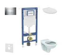 Geberit Duofix - Conjunto de instalación empotrada, inodoro Alpha con asiento, botón Sigma20, cromo SANI11CD1103