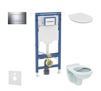 Geberit Duofix - Conjunto de instalación empotrada, inodoro Alpha con asiento, botón Sigma20, cromo SANI11CD1106