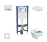 Geberit Duofix - Conjunto de instalación empotrada, inodoro Alpha con asiento, botón Sigma50, blanco alpino SANI11CD3121