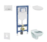 Geberit Duofix - Conjunto de instalación empotrada, inodoro Alpha con asiento, botón Sigma50, blanco alpino SANI11CD3105