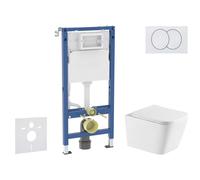Geberit Duofix - Conjunto de instalación empotrada, inodoro Arkas I y asiento softclose, pulsador Delta, blanco SANI11CA31146