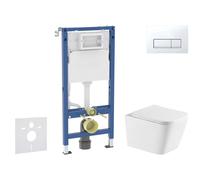 Geberit Duofix - Conjunto de instalación empotrada, inodoro Arkas I y asiento softclose, pulsador Delta50, blanco alpino SANI11CA31147