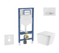 Geberit Duofix - Conjunto de instalación empotrada, inodoro Arkas I y asiento softclose, pulsador Sigma50, cromo/blanco alpino SANI11CA31144