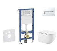 Geberit Duofix - Conjunto de instalación empotrada, inodoro Gaia y asiento softclose, pulsador Delta50, blanco alpino SANI11CA3144B