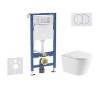 Geberit Duofix - Conjunto de instalación empotrada, inodoro Nefia y asiento softclose, pulsador Delta, blanco SANI11CA31113
