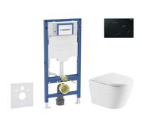 Geberit Duofix - Conjunto de instalación empotrada, inodoro Nefia y asiento softclose, pulsador Sigma01, negro SANI11CA5167