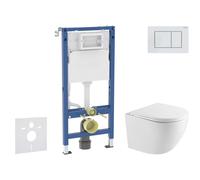 Geberit Duofix - Conjunto de instalación empotrada, inodoro Oudee y asiento softclose, botón Delta30, blanco alpino SANI11CA31105