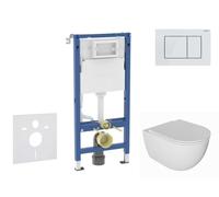 Geberit Duofix - Conjunto de instalación empotrada, inodoro Oudee y asiento softclose, botón Delta30, blanco alpino SANI11CA3139B