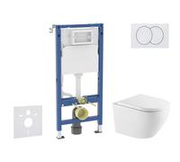 Geberit Duofix - Conjunto de instalación empotrada, inodoro Oudee y asiento softclose, pulsador Delta, blanco SANI11CA31135