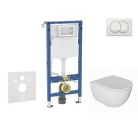 Geberit Duofix - Conjunto de instalación empotrada, inodoro Oudee y asiento softclose, pulsador Delta, blanco SANI11CA3136B