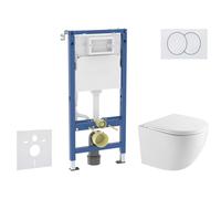 Geberit Duofix - Conjunto de instalación empotrada, inodoro Oudee y asiento softclose, pulsador Delta, blanco SANI11CA31102