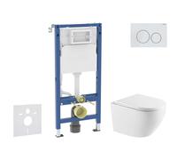 Geberit Duofix - Conjunto de instalación empotrada, inodoro Oudee y asiento softclose, pulsador Delta20, blanco alpino SANI11CA31126