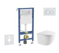 Geberit Duofix - Conjunto de instalación empotrada, inodoro Oudee y asiento softclose, pulsador Delta20, blanco alpino SANI11CA31104