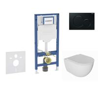 Geberit Duofix - Conjunto de instalación empotrada, inodoro Oudee y asiento softclose, pulsador Sigma01, negro SANI11CA5133B
