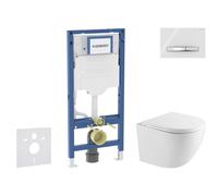 Geberit Duofix - Conjunto de instalación empotrada, inodoro Oudee y asiento softclose, pulsador Sigma50, cromo/blanco alpino SANI11CA31100