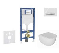 Geberit Duofix - Conjunto de instalación empotrada, inodoro Oudee y asiento softclose, pulsador Sigma50, cromo/blanco alpino SANI11CA3134B