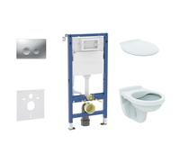 Geberit Duofix - Conjunto de módulo de instalación empotrada, inodoro Alpha y asiento, pulsador Delta21, cromo mate SANI11CD2142