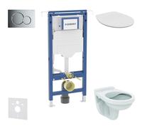 Geberit Duofix - Conjunto de módulo de instalación empotrada, inodoro Alpha y asiento, pulsador Sigma01, cromo brillante SANI11CD1104
