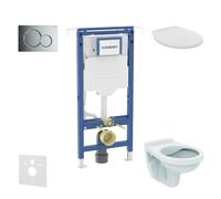 Geberit Duofix - Conjunto de módulo de instalación empotrada, inodoro Alpha y asiento, pulsador Sigma01, cromo brillante SANI11CD1107