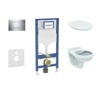 Geberit Duofix - Conjunto de módulo de instalación empotrada, inodoro Alpha y asiento softclose, pulsador Sigma20, cromo SANI11CD1105