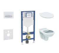 Geberit Duofix - Conjunto de módulo de instalación empotrada, inodoro Alpha y asiento softclose, pulsador Sigma50, blanco alpino SANI11CD3107