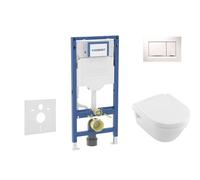 Geberit Duofix - Conjunto de módulo de instalación empotrada, inodoro Architectura y asiento softclose, pulsador Sigma20, blanco/cromo SANI11CK3104
