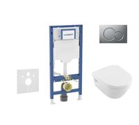 Geberit Duofix - Conjunto de módulo de instalación empotrada, inodoro Architectura y asiento softclose, pulsador Sigma01, cromo mate SANI11CK2102