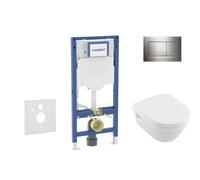 Geberit Duofix - Conjunto de módulo de instalación empotrada, inodoro Architectura y asiento softclose, pulsador Sigma20, cromo SANI11CK1105