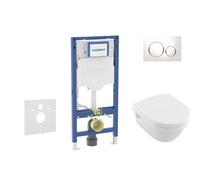 Geberit Duofix - Conjunto de módulo de instalación empotrada, inodoro Architectura y asiento softclose, pulsador Sigma20, blanco/cromo SANI11CK3103