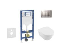 Geberit Duofix - Conjunto de módulo de instalación empotrada, inodoro Architectura y asiento softclose, pulsador Sigma20, cromo SANI11CK2106