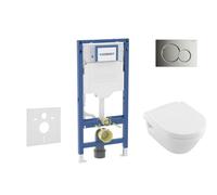 Geberit Duofix - Conjunto de módulo de instalación empotrada, inodoro Architectura y asiento softclose, pulsador de descarga Sigma01, cromo brillante SANI11CK1101