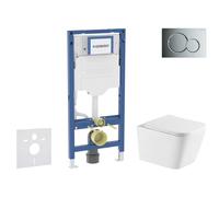Geberit Duofix - Conjunto de módulo de instalación empotrada, inodoro Arkas I y asiento softclose, pulsador Sigma01, cromo brillante SANI11CA1170