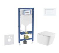 Geberit Duofix - Conjunto de módulo de instalación empotrada, inodoro Arkas I y asiento softclose, pulsador Sigma20, blanco/blanco mate SANI11CA31145