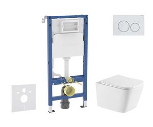 Geberit Duofix - Conjunto de módulo de instalación empotrada, inodoro Arkas I y asiento softclose, pulsador Delta20, blanco alpino SANI11CA31148