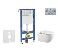 Geberit Duofix - Conjunto de módulo de instalación empotrada, inodoro Gaia y asiento softclose, pulsador de descarga Delta01, cromo mate SANI11CA1137B