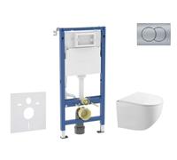 Geberit Duofix - Conjunto de módulo de instalación empotrada, inodoro Gaia y asiento softclose, pulsador de descarga Delta01, cromo mate SANI11CA1131B