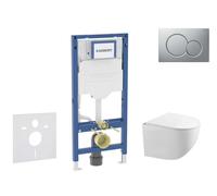 Geberit Duofix - Conjunto de módulo de instalación empotrada, inodoro Gaia y asiento softclose, pulsador de descarga Sigma01, cromo lacado mate SANI11CA1129B