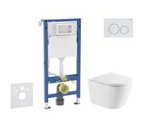 Geberit Duofix - Conjunto de módulo de instalación empotrada, inodoro Nefia y asiento softclose, pulsador de descarga Delta20, blanco alpino SANI11CA31115