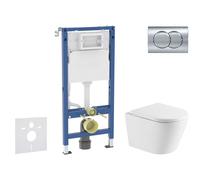 Geberit Duofix - Conjunto de módulo de instalación empotrada, inodoro Nefia y asiento softclose, pulsador de descarga Delta01, cromo brillante SANI11CA1163