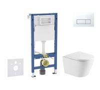 Geberit Duofix - Conjunto de módulo de instalación empotrada, inodoro Nefia y asiento softclose, pulsador de descarga Delta50, blanco alpino SANI11CA31114