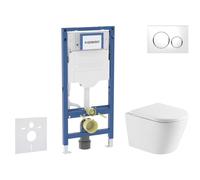 Geberit Duofix - Conjunto de módulo de instalación empotrada, inodoro Nefia y asiento softclose, pulsador Sigma20, blanco/cromo SANI11CA31107