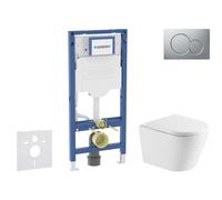 Geberit Duofix - Conjunto de módulo de instalación empotrada, inodoro Nefia y asiento softclose, pulsador de descarga Sigma01, cromo lacado mate SANI11CA2107