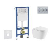 Geberit Duofix - Conjunto de módulo de instalación empotrada, inodoro Nefia y asiento softclose, pulsador de descarga Delta01, cromo mate SANI11CA2108