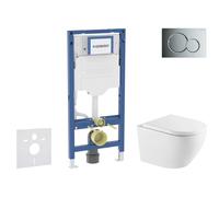Geberit Duofix - Conjunto de módulo de instalación empotrada, Inodoro Oudee y asiento con cierre suave, botón Sigma01, cromo brillante SANI11CA1167